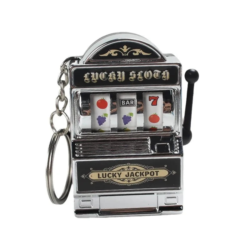 Fruit Slot Machine Keychain Lucky Charm Mini Casino Pendant Bag Charm for Kids and Adults