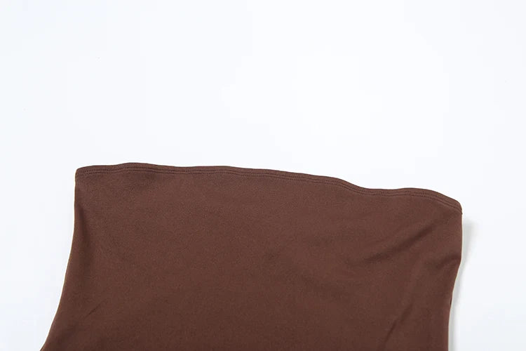 Backless Patchwork Dress Strapless Summer Draped Slit