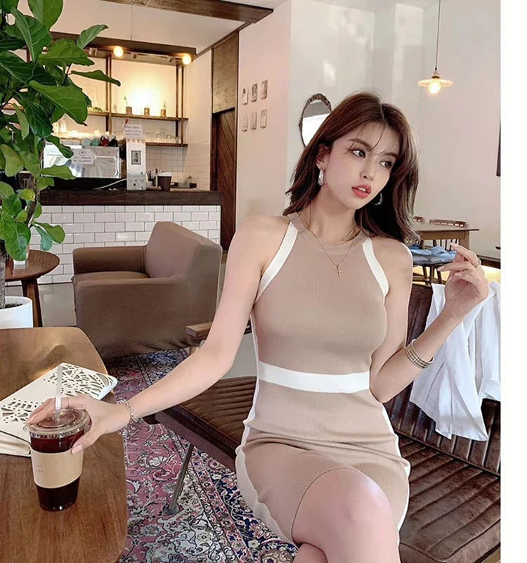 Womens Summer Bodycon Maxi Dress Sleeveless Bandage Knit