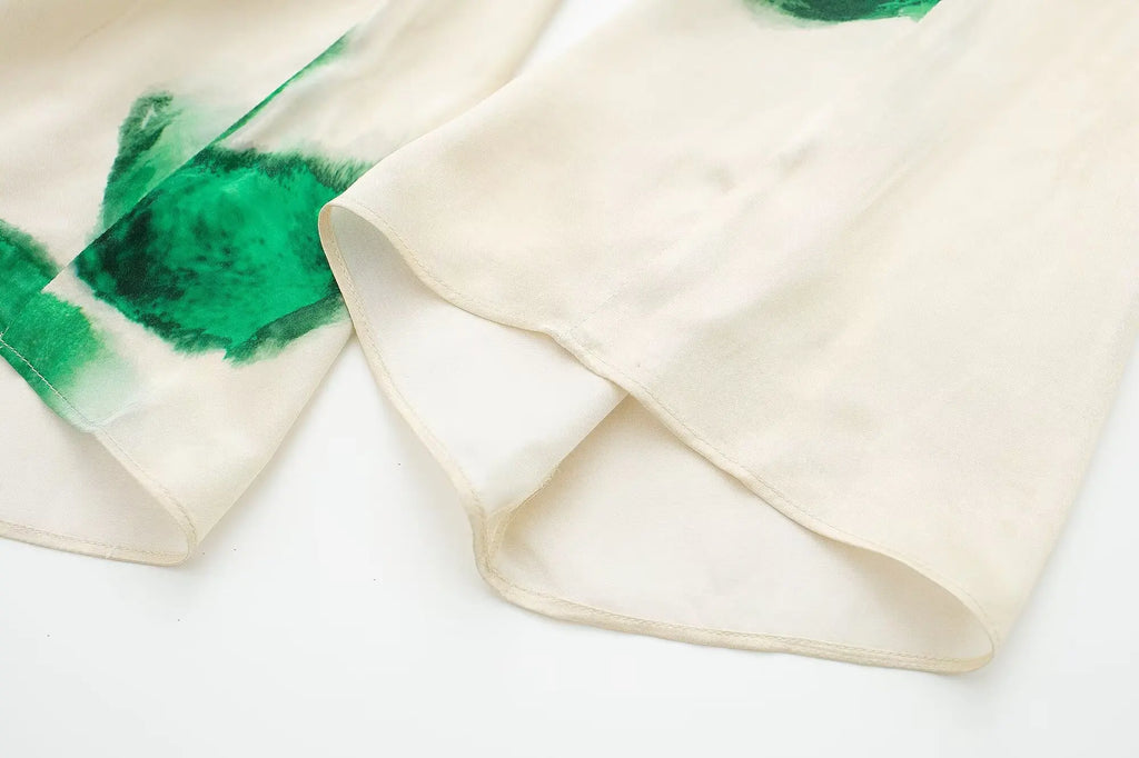 Floral Print Button-Up Shirt and Elastic Waist Wide Leg Pants Summer Set for Women