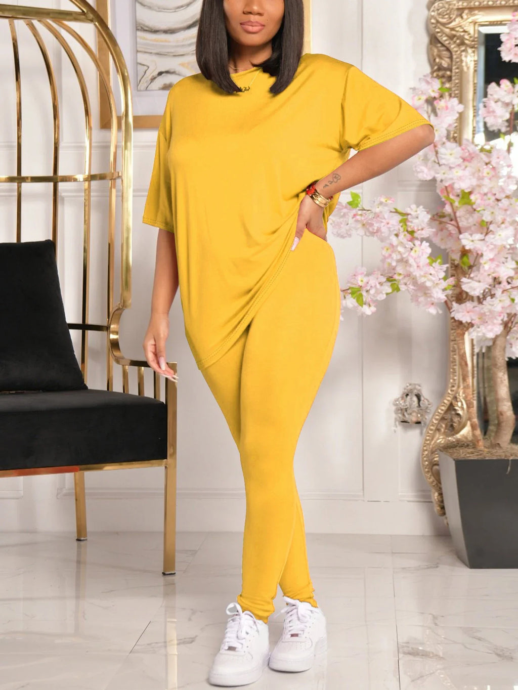 Women's Casual Two Piece Jogger Sets with Sweatshirt and Sweatpants