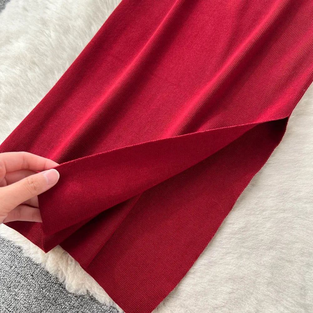 Sleeveless Wrap Midi Dress Hollow Split For Summer Beach