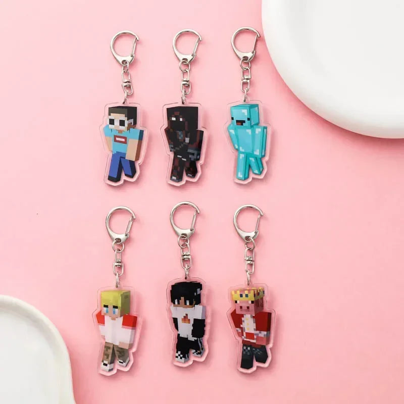 Diamond Sword Keychain with Enchanted Golden Apple and Pickaxe Model Toys for Gamers and Collectors