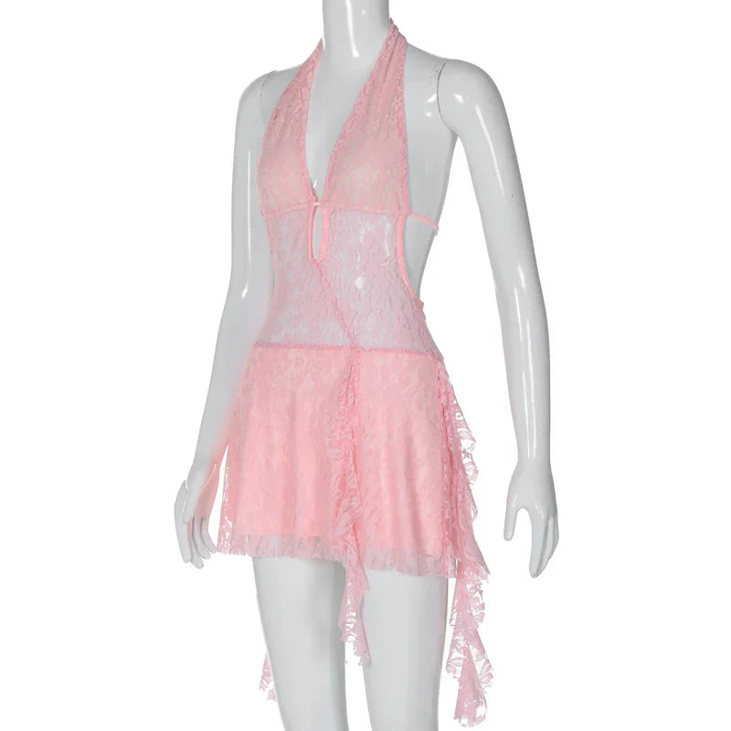 White Lace Bodycon Mini Dress For Party And Club Wear