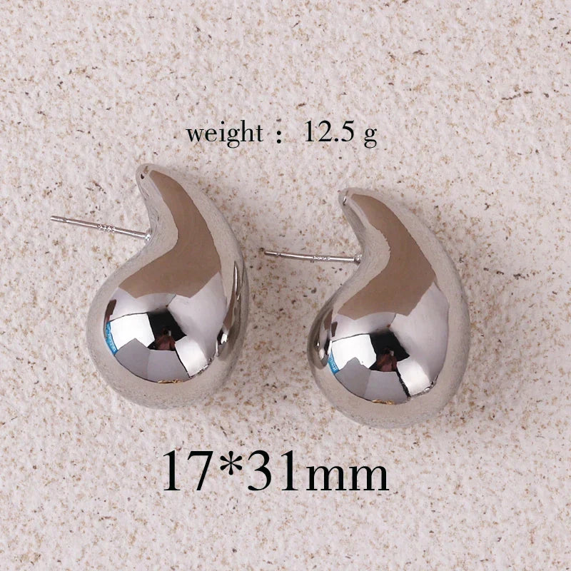 Extra Large Chunky Hoop Earrings for Women Lightweight Hypoallergenic Gold Plated Oversized Drop Earrings