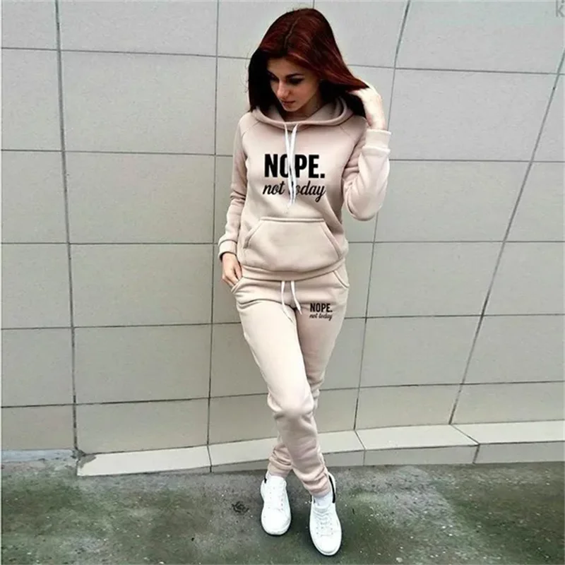 Women's Casual Hooded Sportswear Suit with Jogging Hoodie and Sports Pants