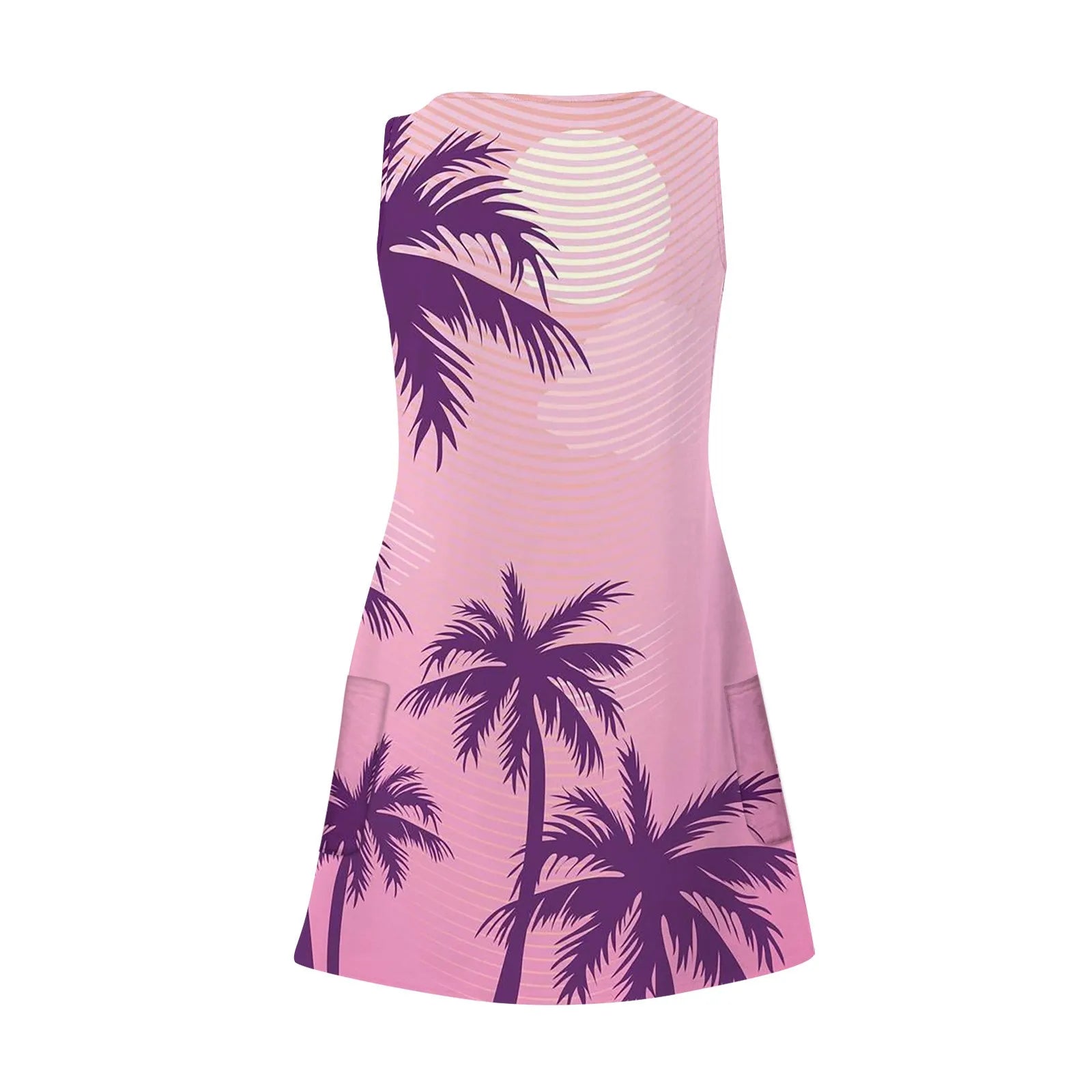 Boho Sundress With Pockets Summer Beach Dress V Neck