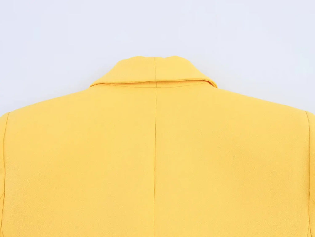 Women's Casual Chic Suit with Lapel Jacket and High Waist Flared Pants for Spring and Summer