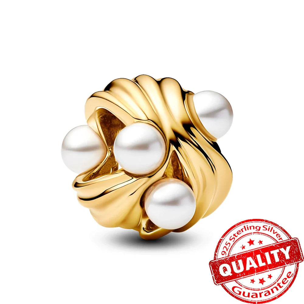 925 Sterling Silver Coral Seahorse and Lotus Fish Pendant for DIY Bracelet and Necklace Crafting