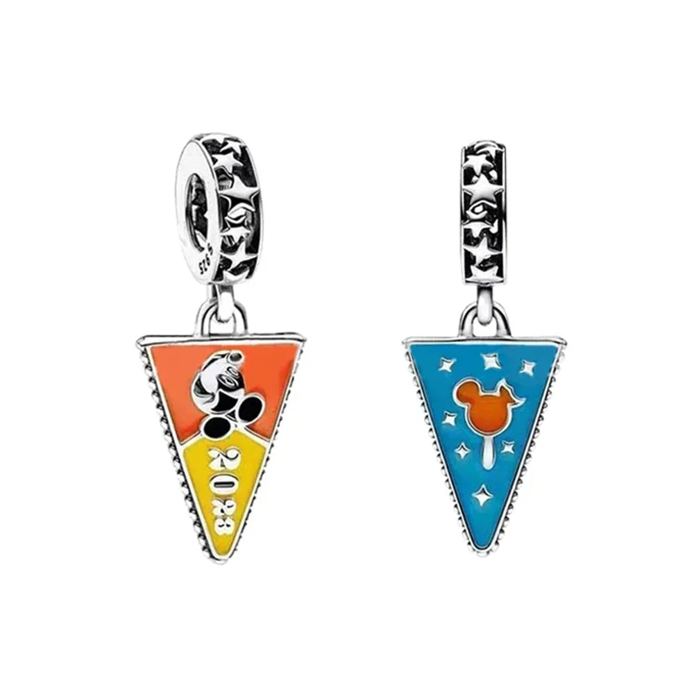 925 Sterling Silver Disney Minnie Mickey Charm Bead for Original Pendant Bracelet DIY Jewelry