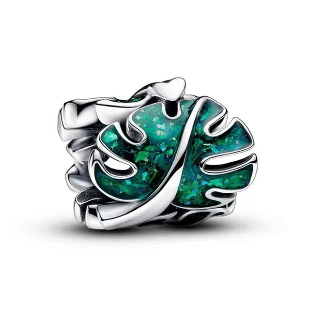 Ocean Blue Coconut Tree Octopus Turtle Charms for 925 Silver Bracelet Jewelry Beads for Women