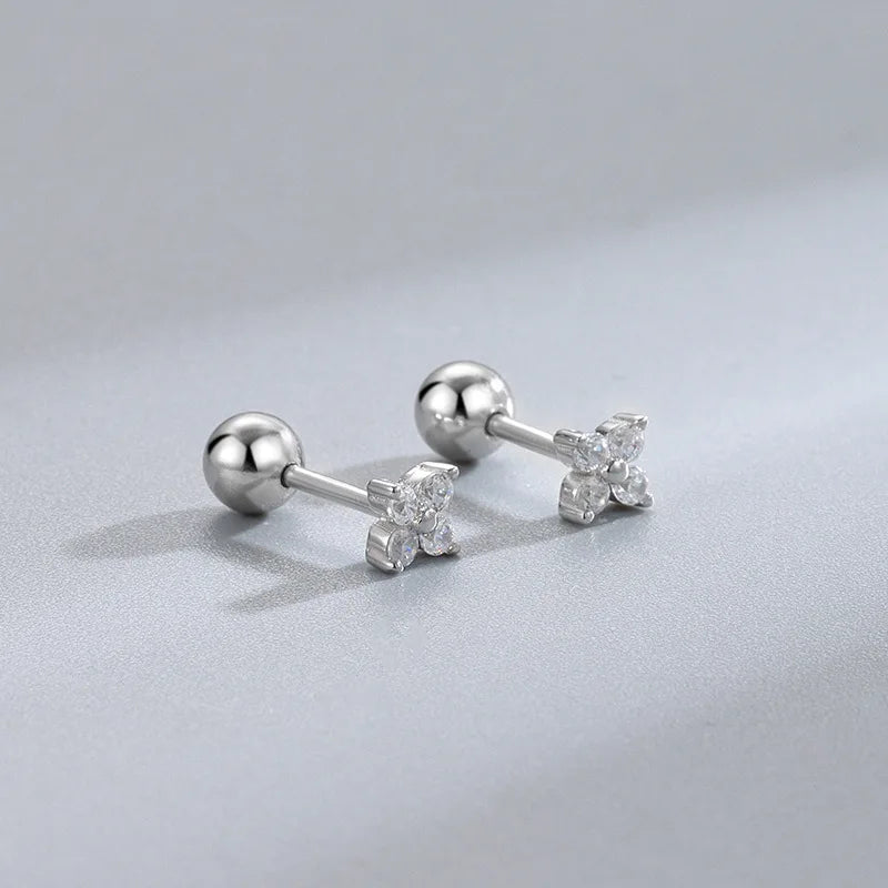 Heart Stud Earrings for Women Hypoallergenic Screw Cartilage Helix Jewelry Gifts