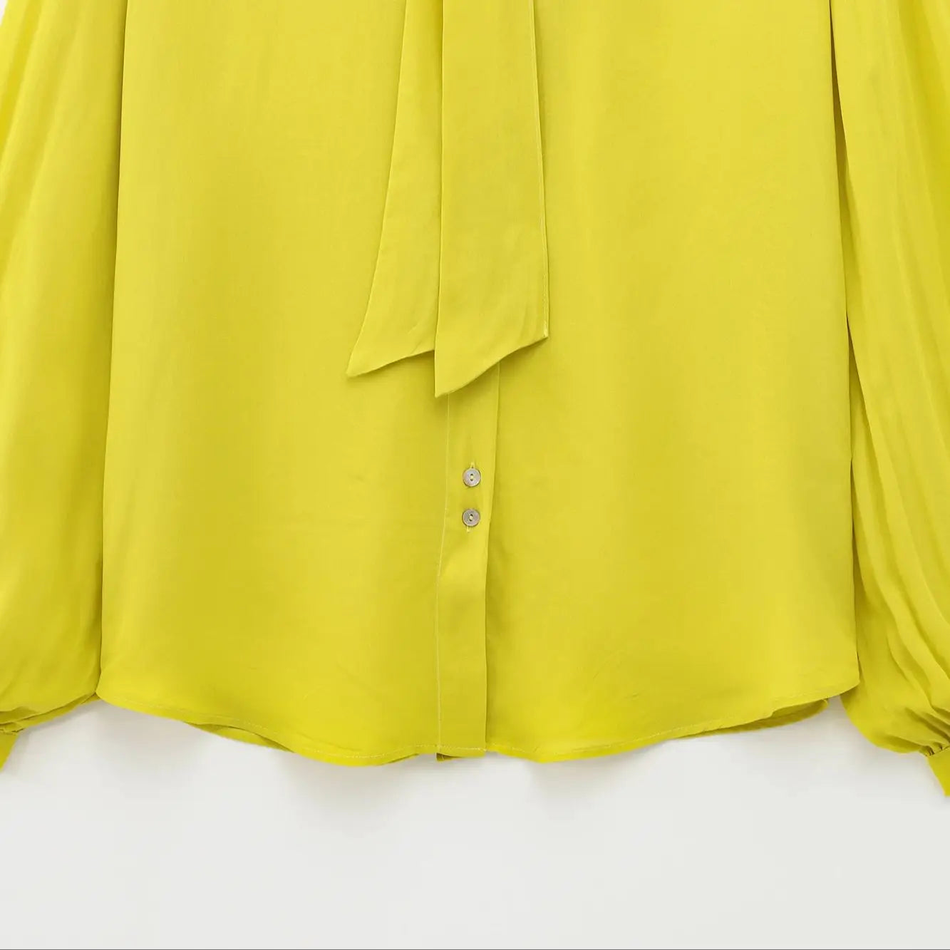 Solid Long Sleeve Bow Tie Blouse for Women Elegant Drawstring Office Shirt All-Match Top