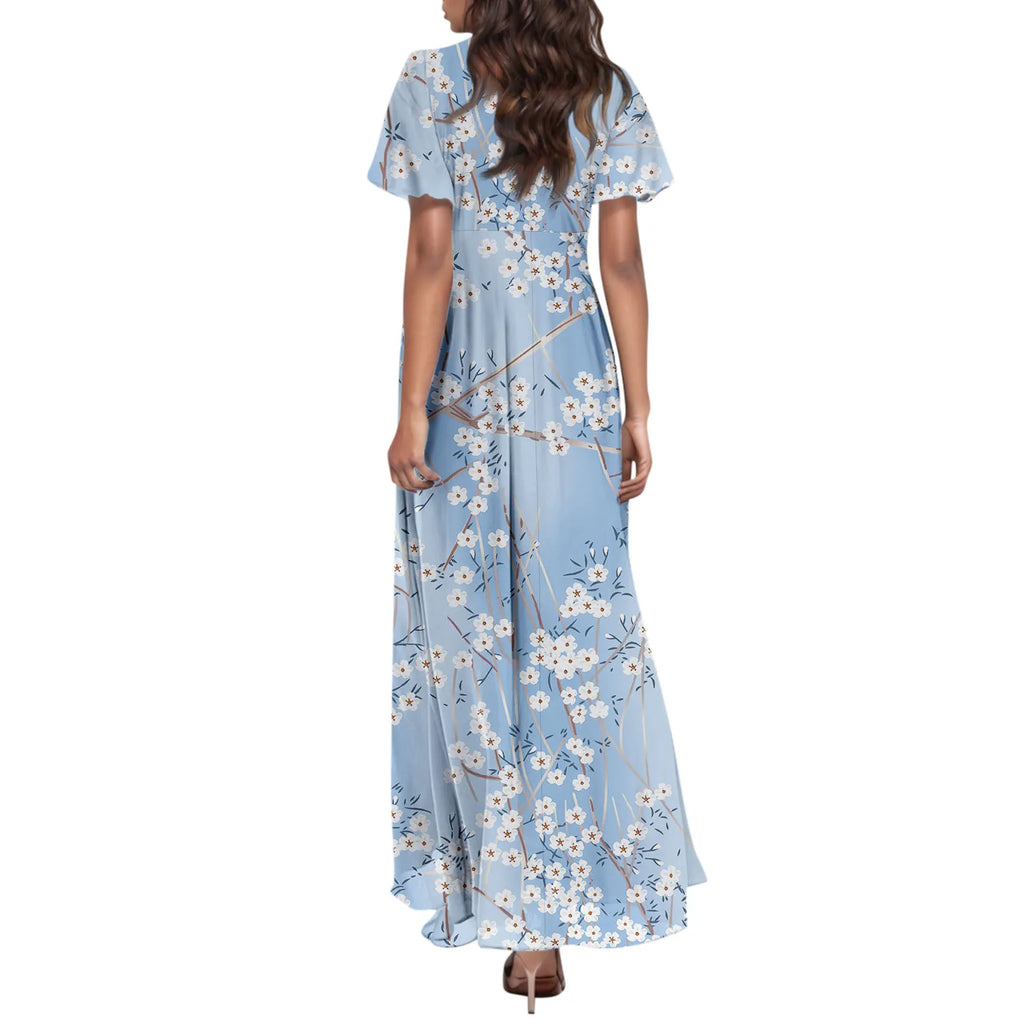 Floral Chiffon Maxi Dress for Summer Wedding Guest Chic