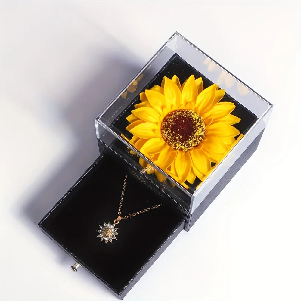Elegant Sunflower Necklace Gift Set for Love and Loyalty