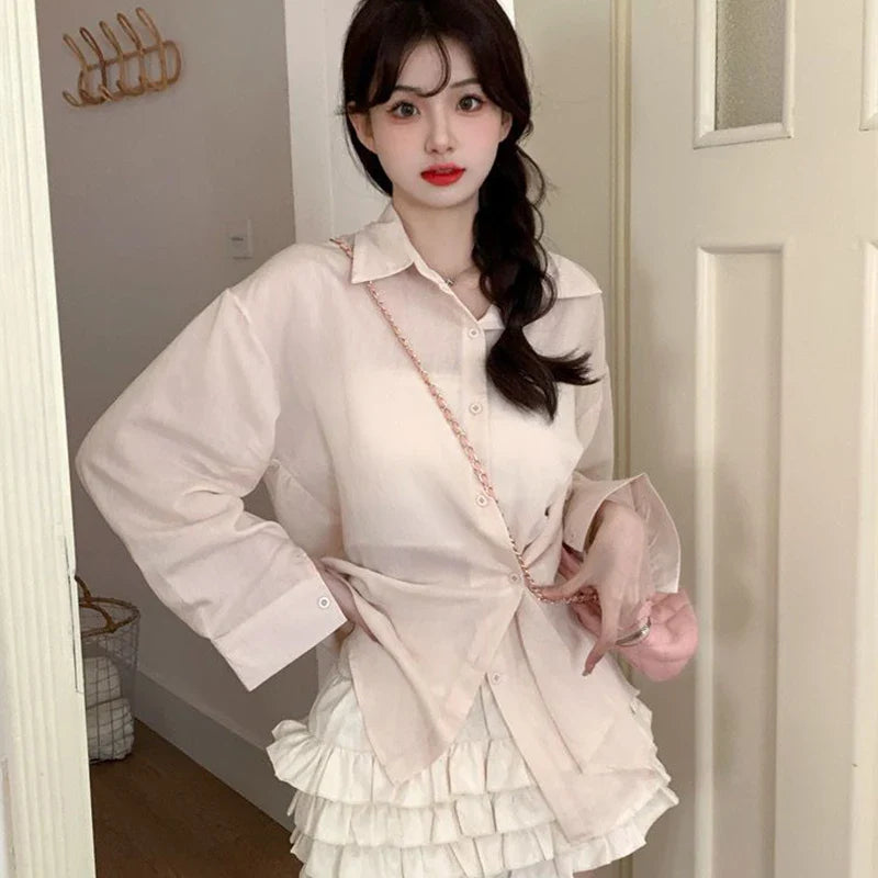 Purple Sunscreen Long Sleeve Shirt for Women Lightweight Single Breasted Loose Casual Blouse with Turn Down Collar