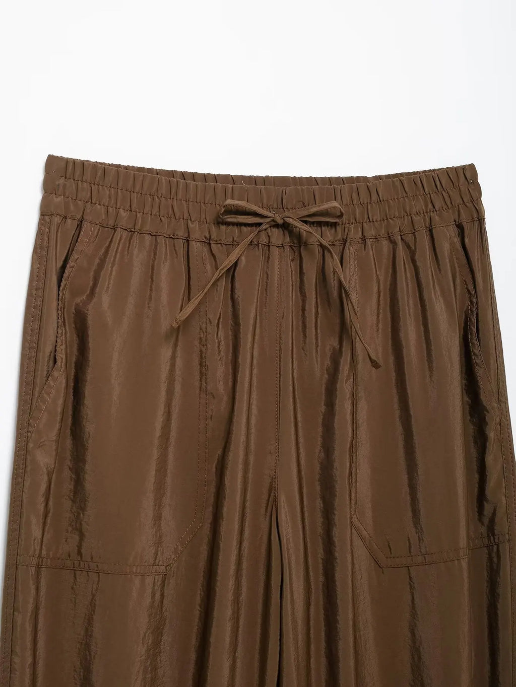 Women's Chic Pleated Tops and Trousers Set with Lapel Long Sleeves and High Waist Pants for Spring Summer Fashion