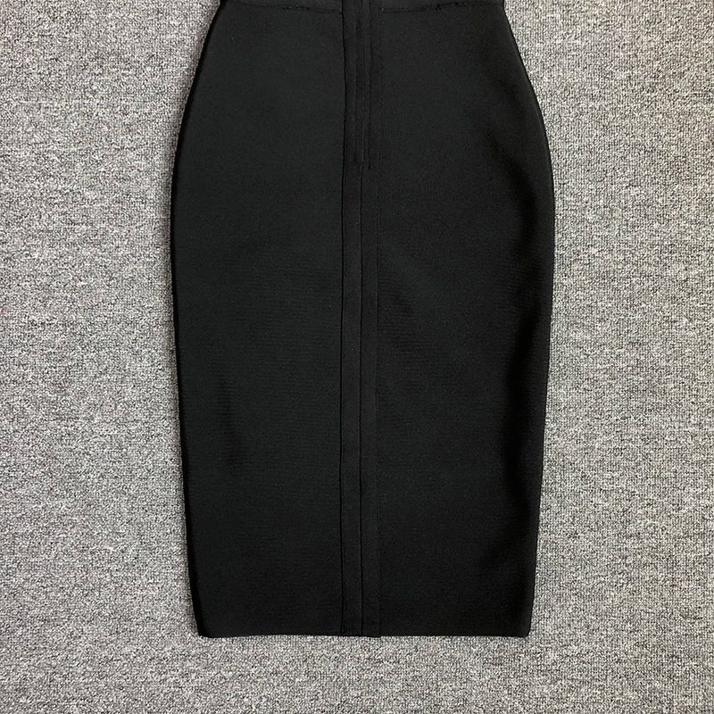 Black Mesh Bandage Dress for Women Long Sleeve Bodycon