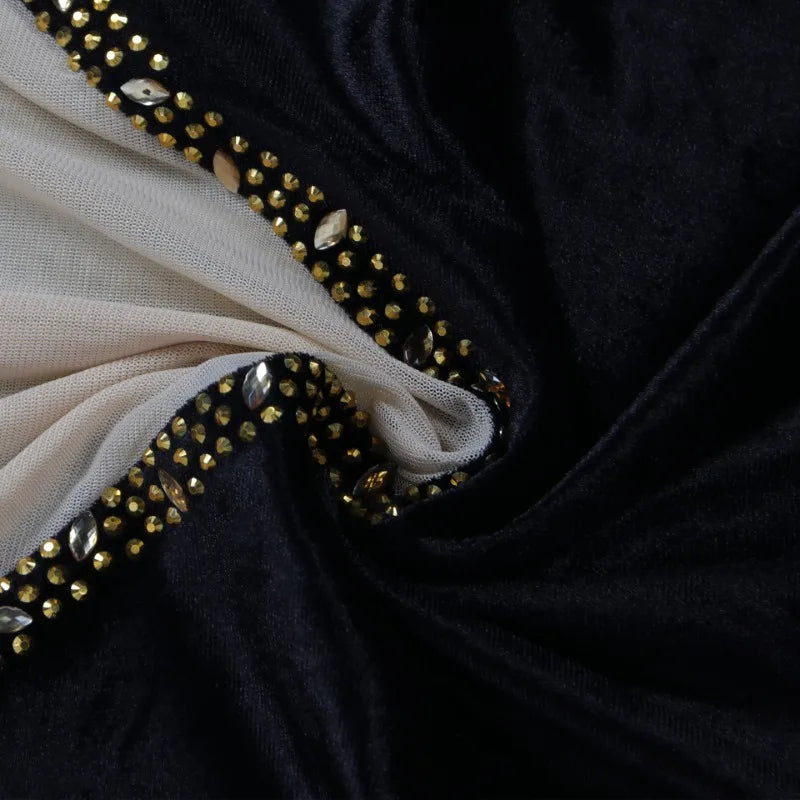 Sexy Halter Rhinestone Mesh See Through Maxi Party Dress