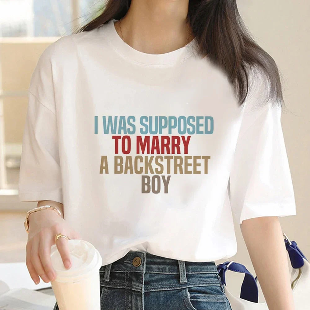 Backstreet Boys DNA Tour Summer Top T-Shirt for Women Funny Japanese Grunge Couple Shirt