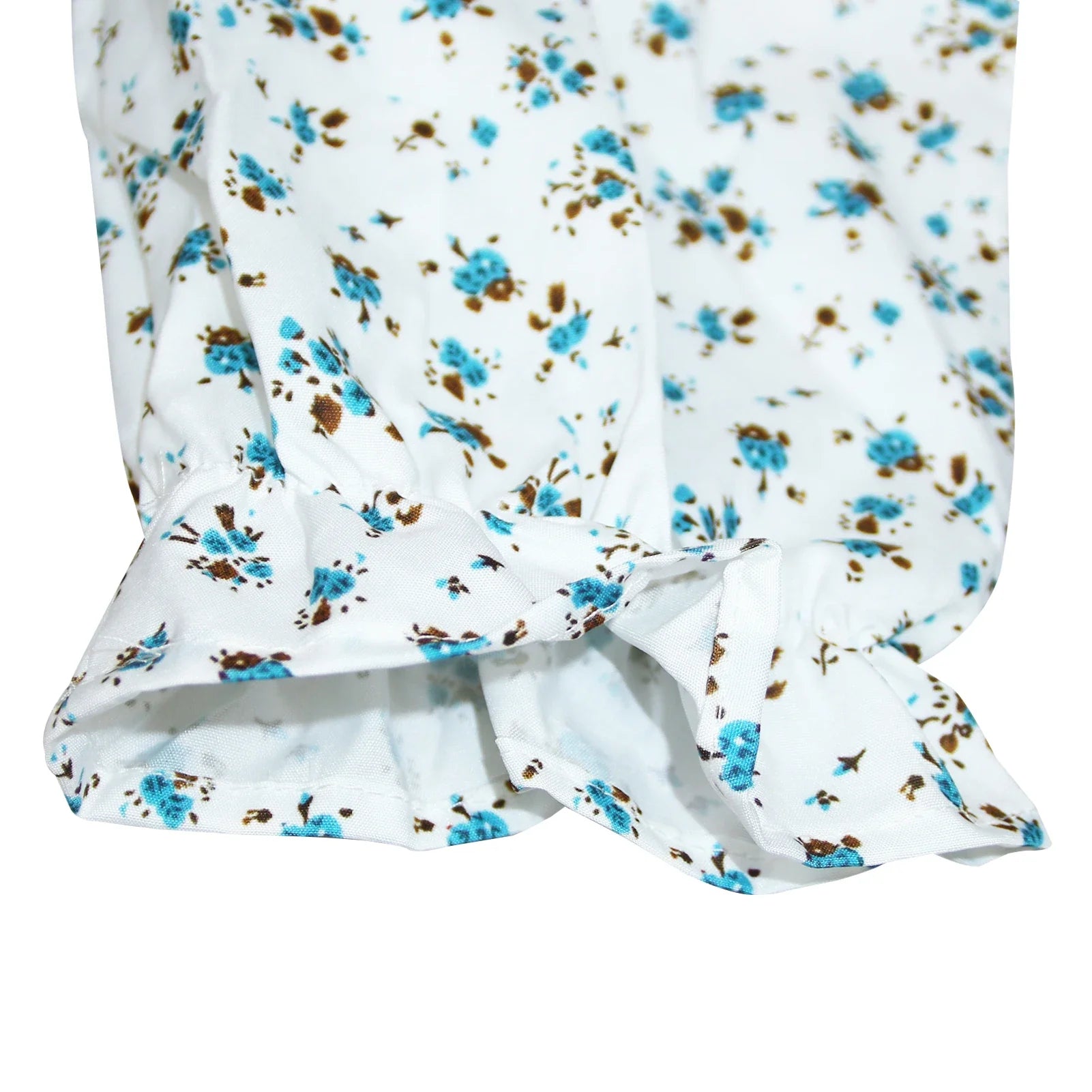 Floral Print Maxi Dress For Women Blue Half Sleeve Summer