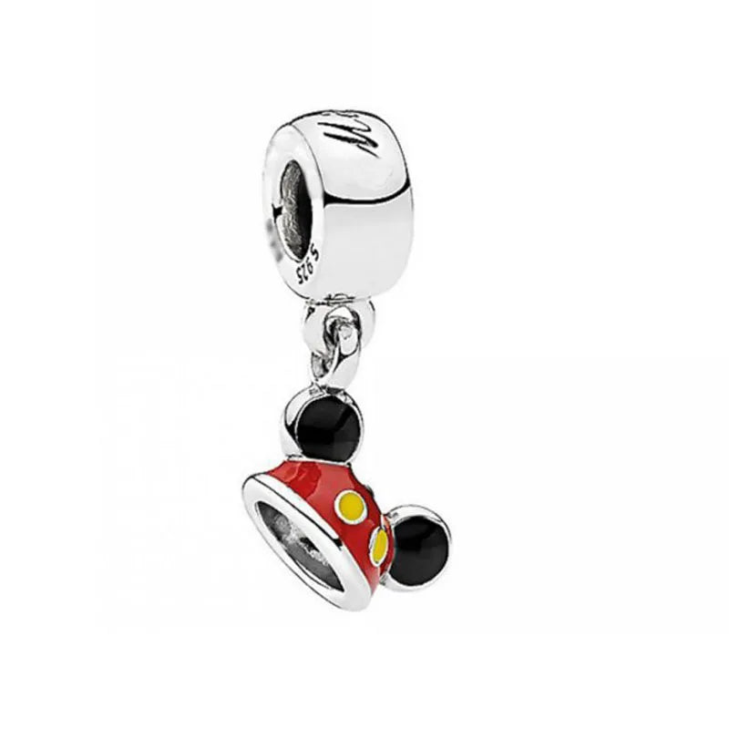 925 Sterling Silver Disney Minnie Mickey Charm Bead for Original Pendant Bracelet DIY Jewelry