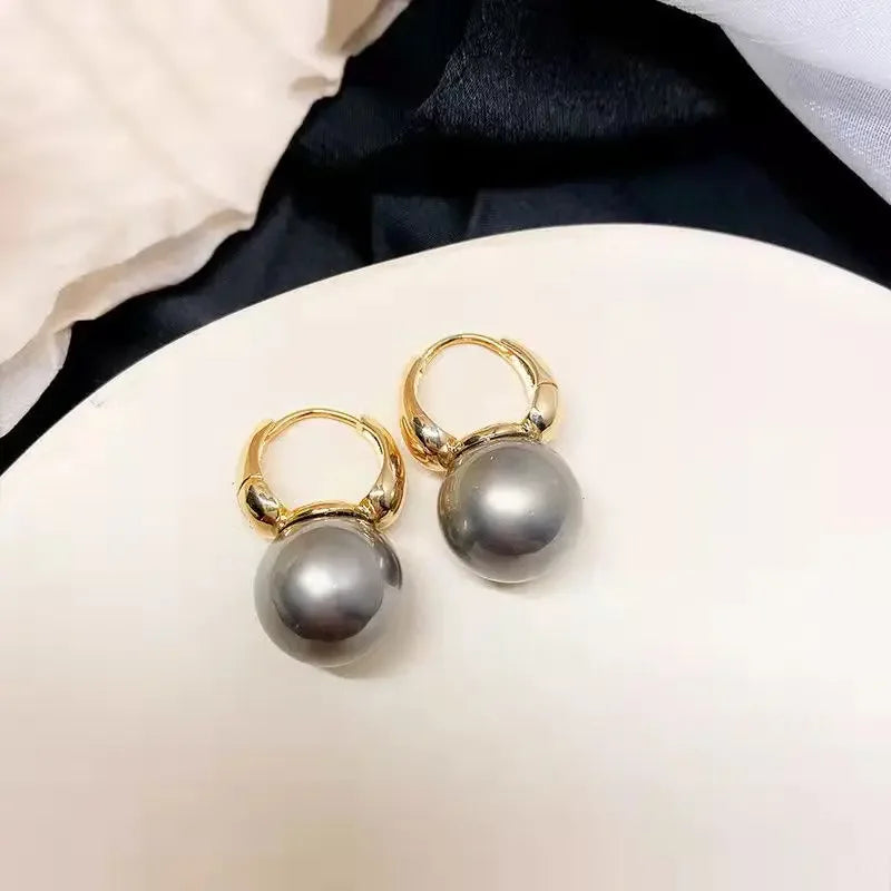 Minimalist Silver Pearl Earrings for Women, Elegant Fashion Wedding Jewelry, Perfect Gift Choice