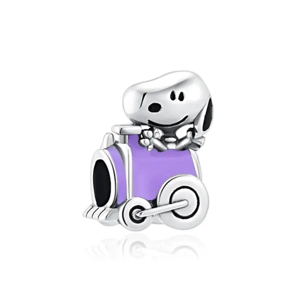 925 Silver Flower Basket Dog Beads for Boys and Girls Pendants Suitable for DIY Exquisite Jewelry