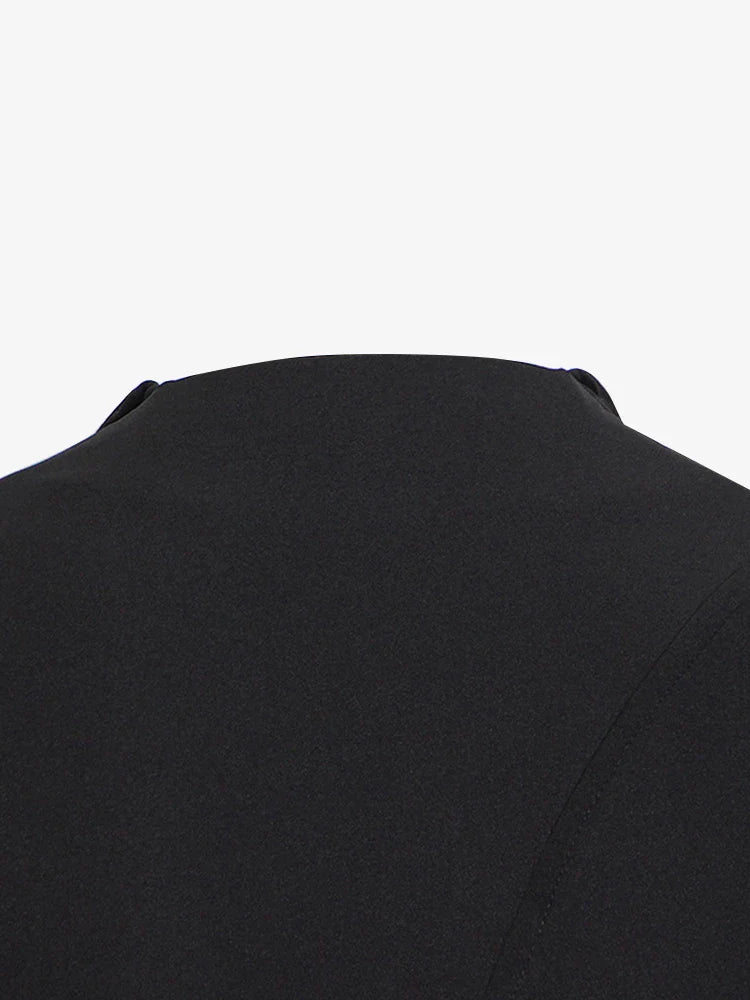 Solid Patchwork Folded Lapel Blouse for Women Long Sleeve Spliced Single Breasted Minimalist Casual Shirt