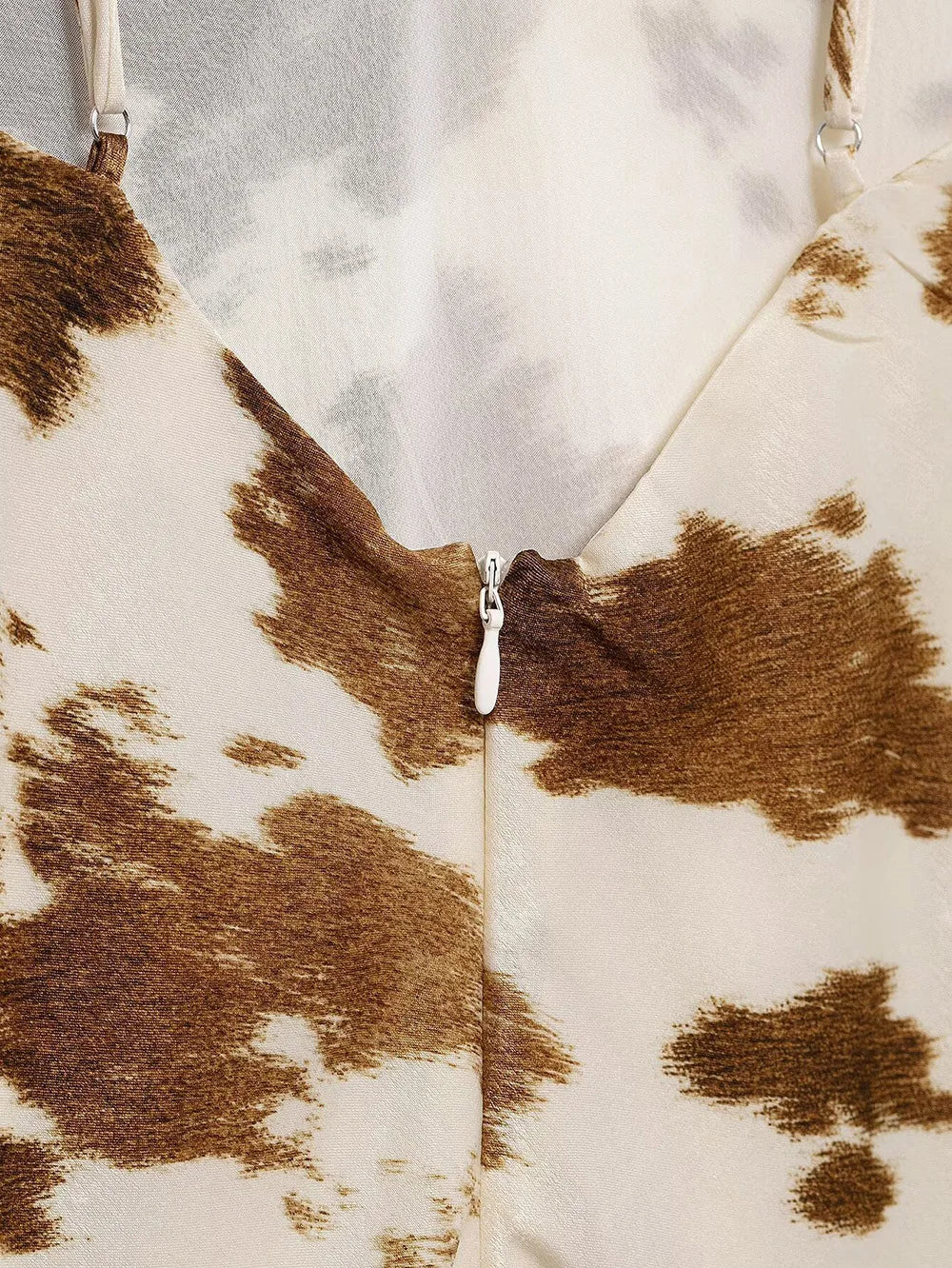 Satin V Neck Halter Dress With Mistletoe Print Elegant