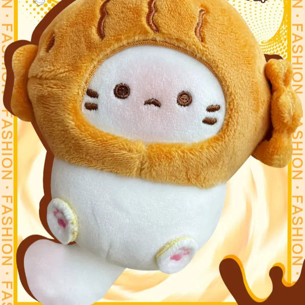 Cute Cocoa Cat Plush Keychain Pendant for Schoolbags and Dolls