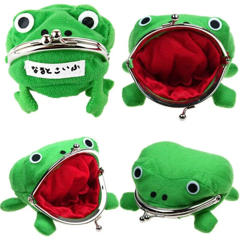 Adorable Anime Frog Wallet Coin Purse Plush Key Chain Cute Cartoon Cosplay Bag Accessory for Women