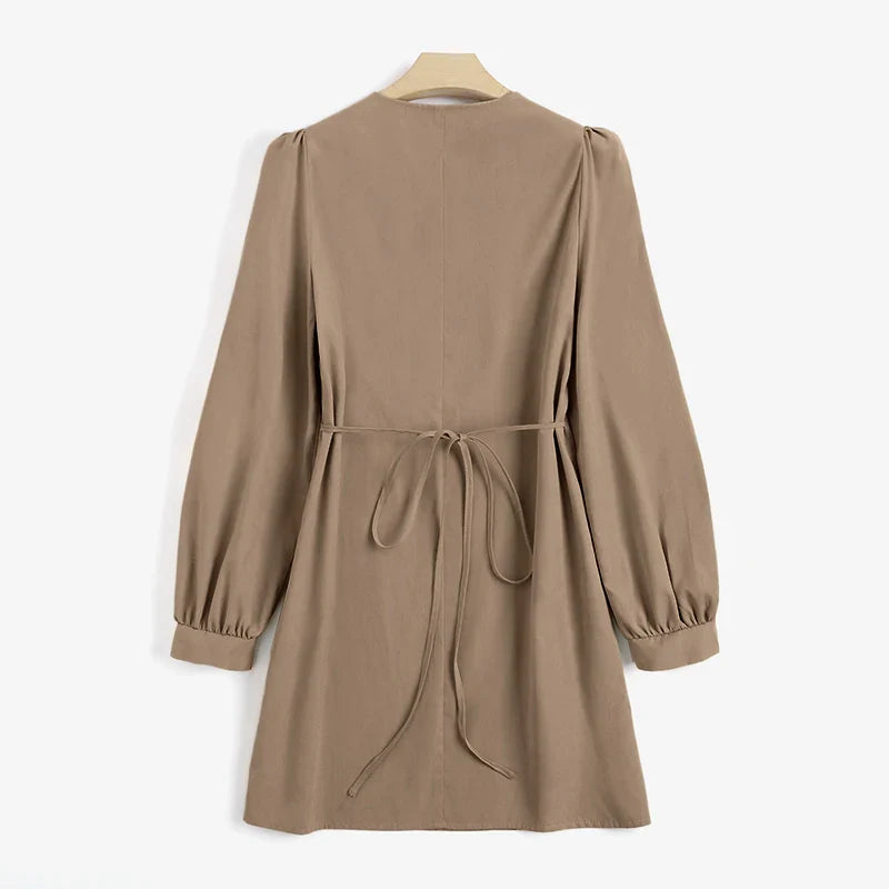 Women Square Collar Mini Dress Summer Sundress Chic