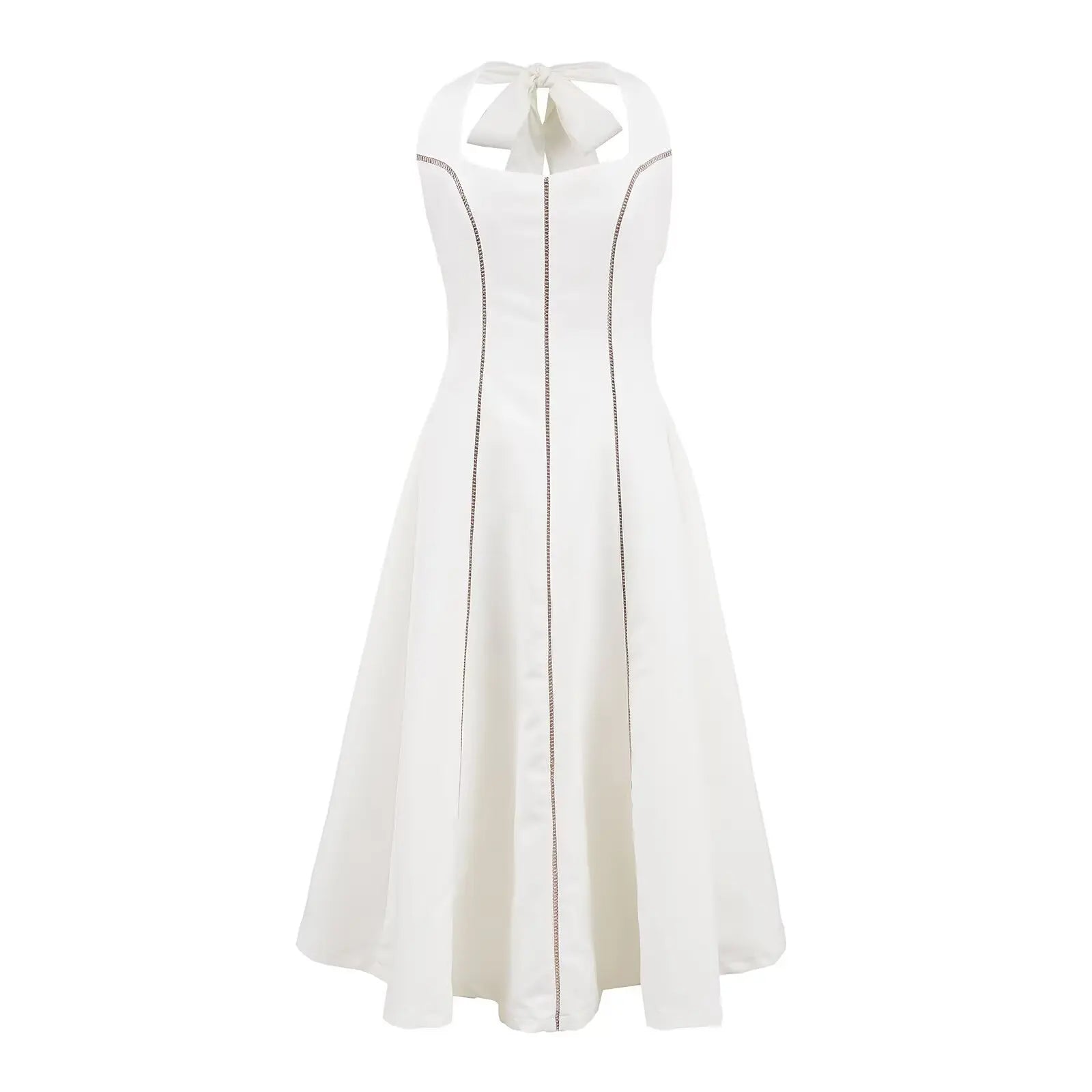 Elegant Halter Neck Backless Mesh Dress For Evening