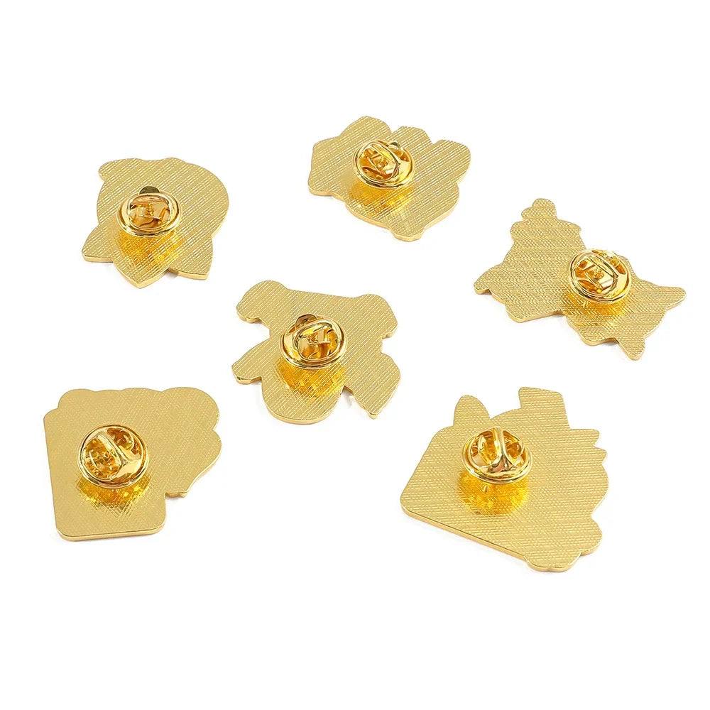 Creative 4 Piece Enamel Brooch Set Featuring Cute Game Console Pikachu Togepi and Charmander Pins for Wallet Backpack and Clothing