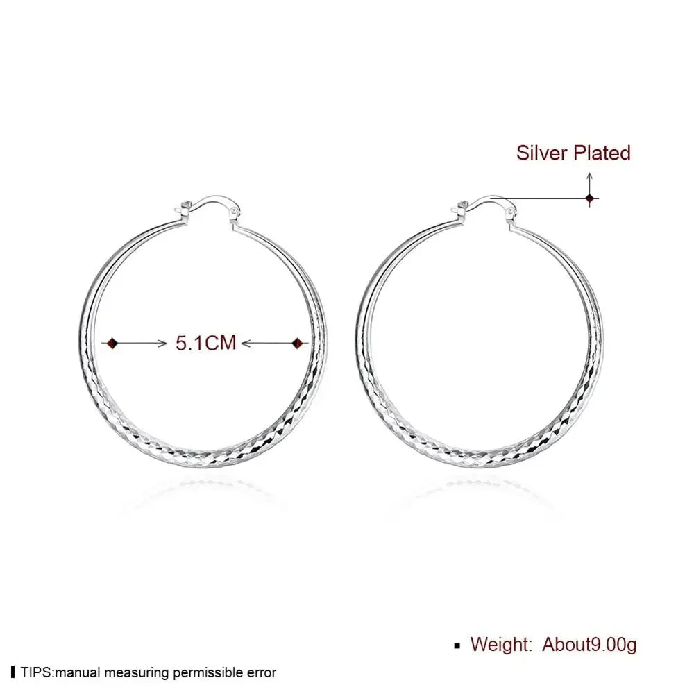 925 Sterling Silver Circle Hoop Earrings for Women Stylish Wedding Party Jewelry Holiday Gifts