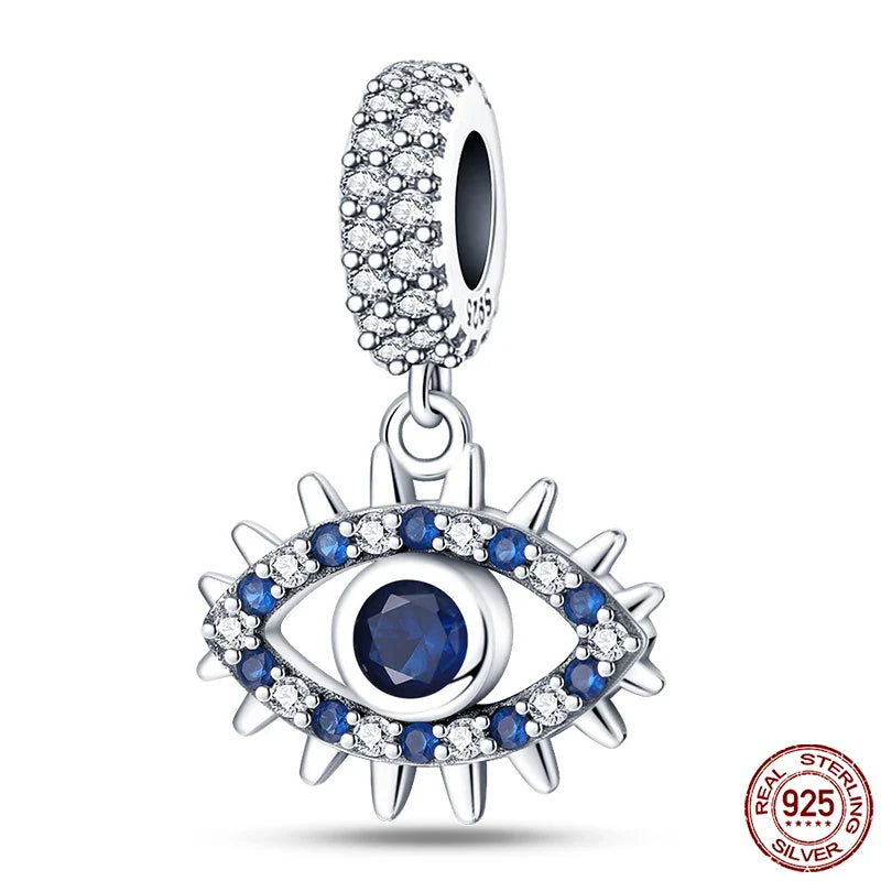 925 Silver Devil's Eye Charms Beads for Women DIY Jewelry Making