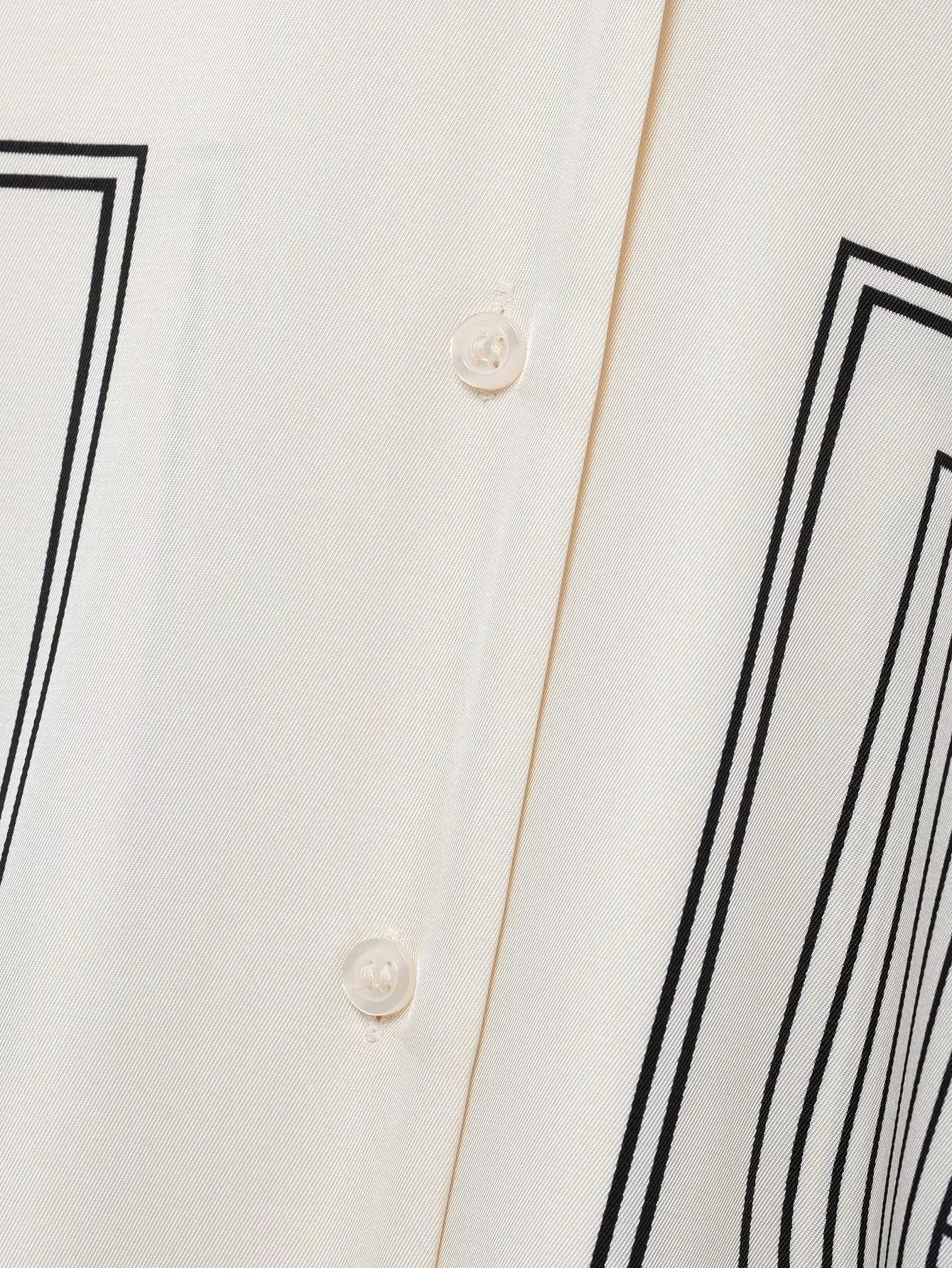 Stylish Women's Suit Set with Long Sleeve Shirt and Wide Leg Pants in Creamy Base and Geometric Patterns