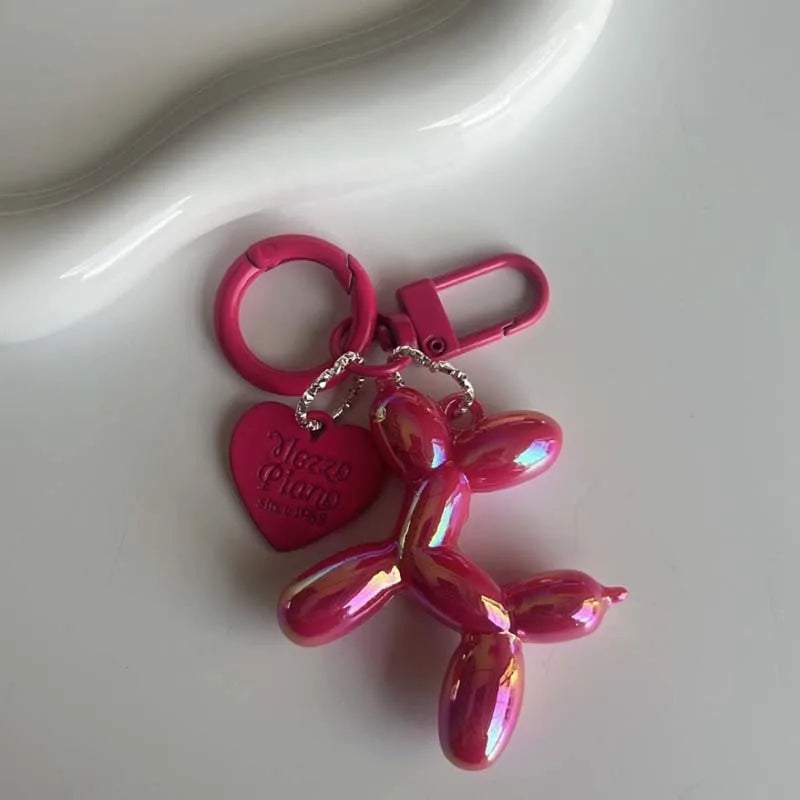 Cute Jelly Balloon Dog Keychain Pendant - Adorable Cartoon Dog Chain Keychain for Unisex Keys
