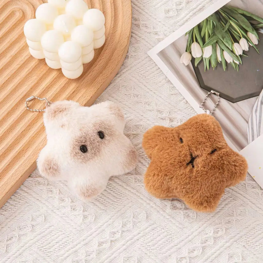 Kawaii Cartoon Squeeze Capybara Plush Keychain Soft Stuffed Animal Keyring Toy for Kids