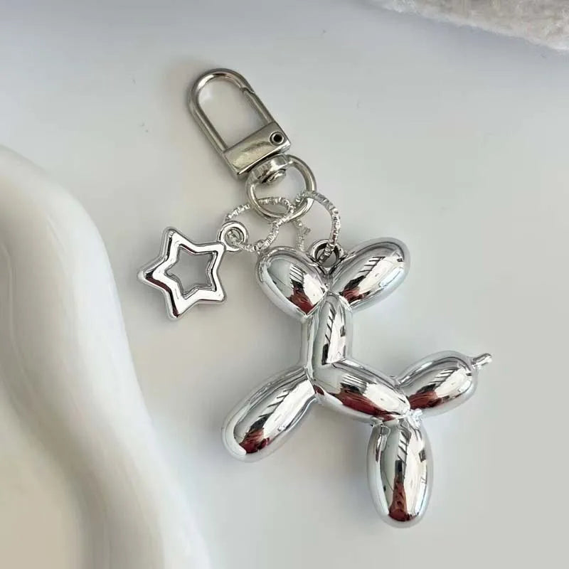 Cute Jelly Balloon Dog Keychain Pendant - Adorable Cartoon Dog Chain Keychain for Unisex Keys