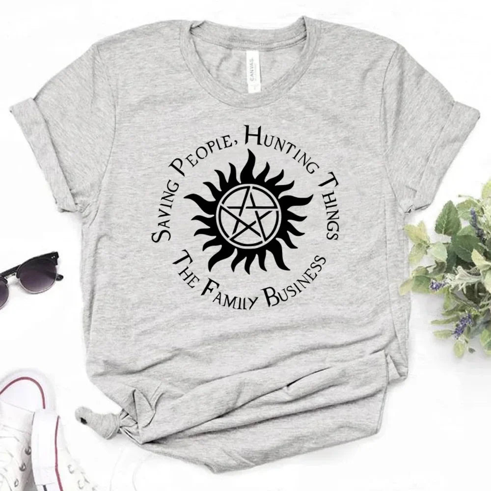 Supernatural Graphic T-Shirts for Women - Stylish Harajuku Comic Tee for Girls
