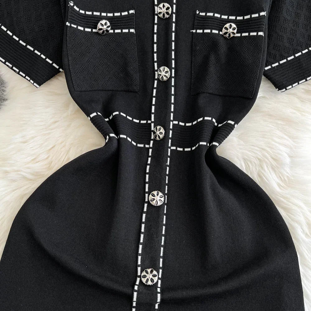 High Waist Retro Dress For Women Summer Elegant Style