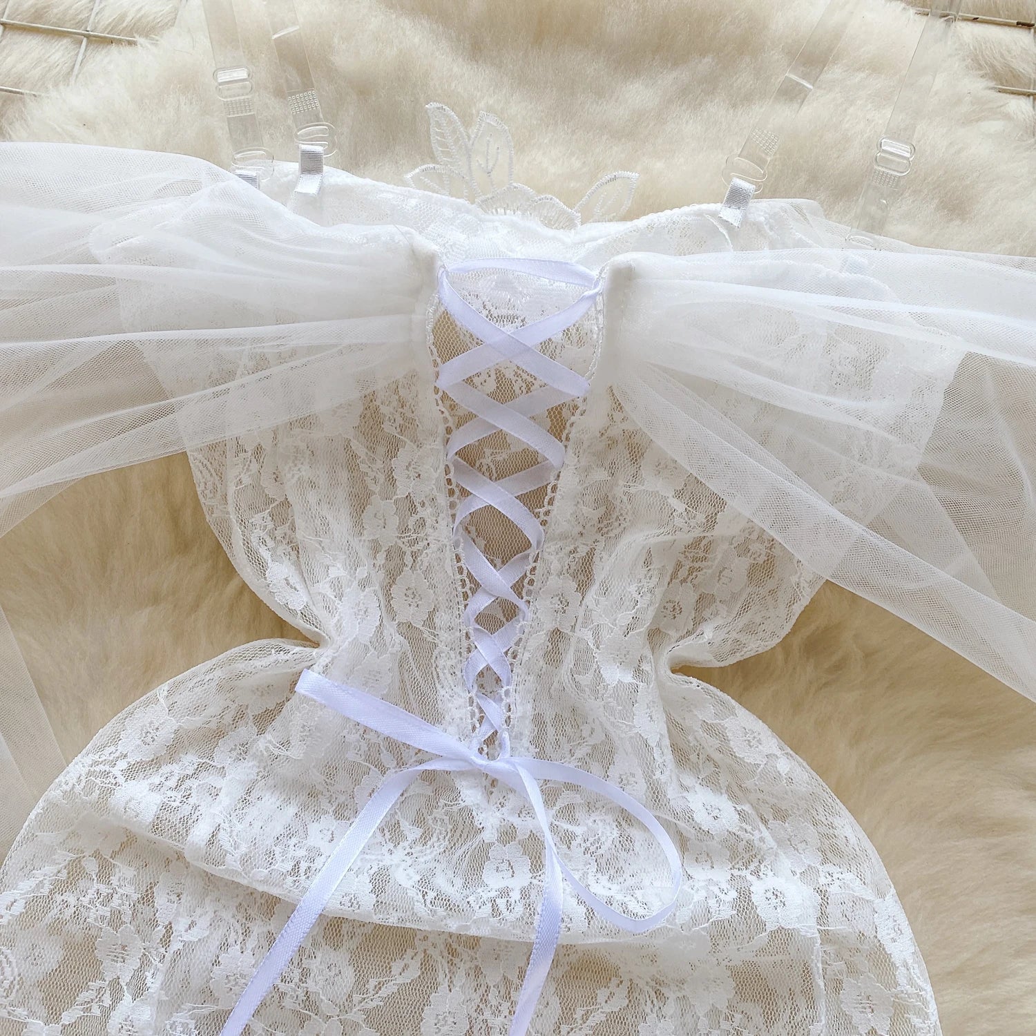 Sexy See Through Lace Bridal Dress One Shoulder Costume