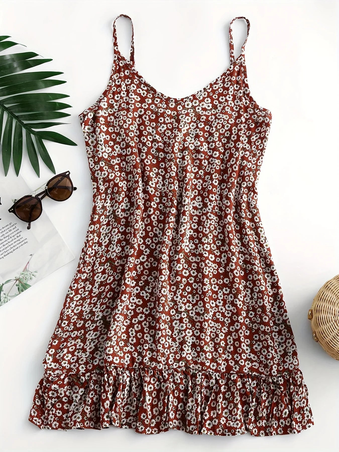 Floral One Shoulder Dress With Waist Enhancing Style