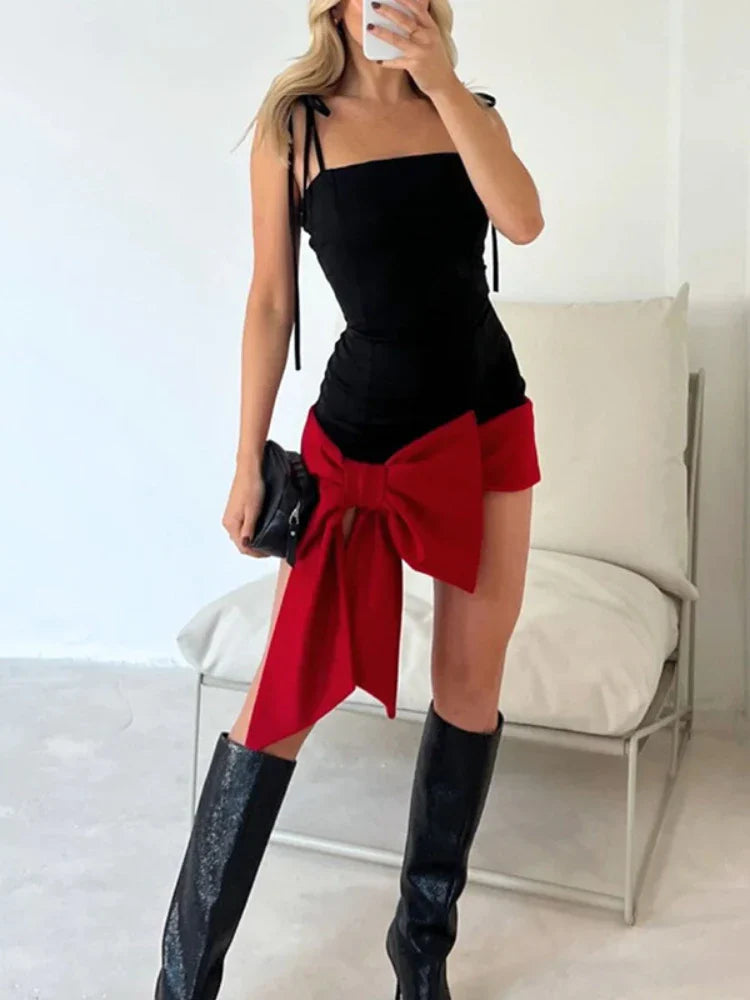 Valentines Day Bow Dress Slim Fit Party Dress For Women