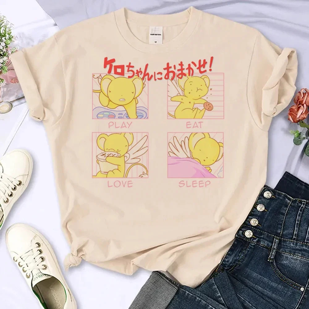 Cardcaptor Sakura Anime Graphic T Shirts for Women Y2K Cartoon Style Tops