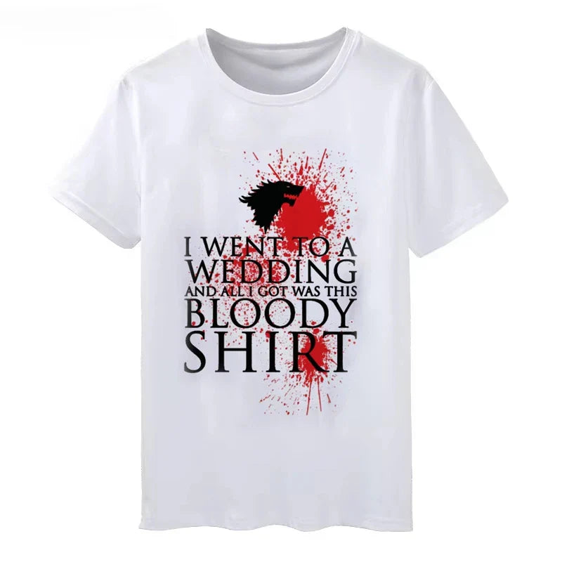 Game of Thrones Winter Is Coming T-Shirt Short-Sleeved Streetwear Tee for Men and Women
