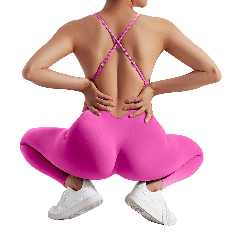 Solid Sexy Sleeveless Jumpsuit for Women Summer Backless Bodycon Romper Casual Playsuit Trendy Sportswear Streetwear