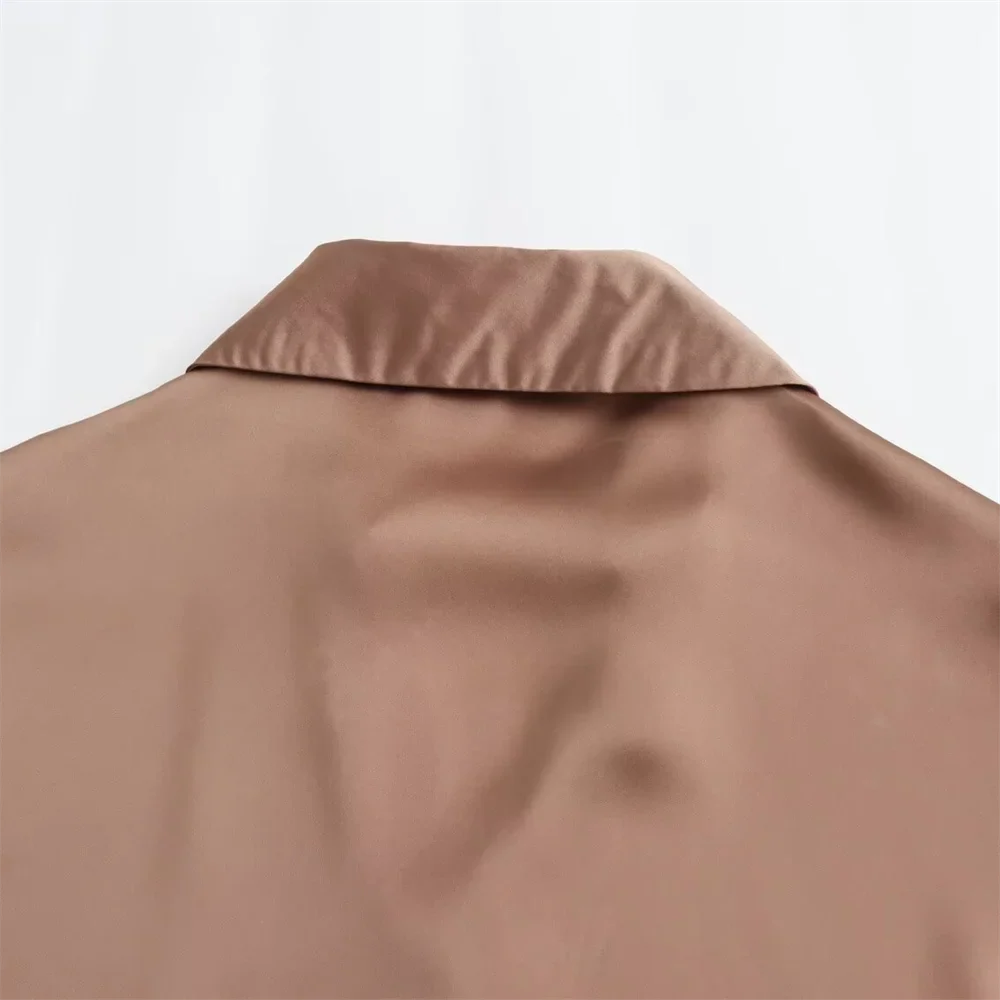 Women's Casual Loose Silk Satin Shirt with Versatile Soft Texture and Elegant Design